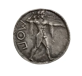 Ancienne pièce de monnaie grecque incuse en argent de Posidonia, 510-30 après J.-C.